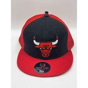 NWT Ultra Game Chicago Bulls NBA Logo Adjustable Snapback Hat Red OSFM‎ VGMG481F